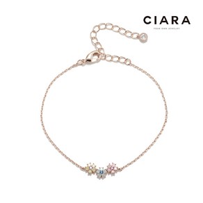 CIARA 14K Foggia 컬러플라워스톤 심플 팔찌(GoldPlated)