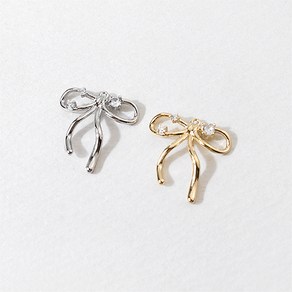 비즈아이 [7323-21]큐빅펜던트 큐빅물결리본 18.5x20mm 1개