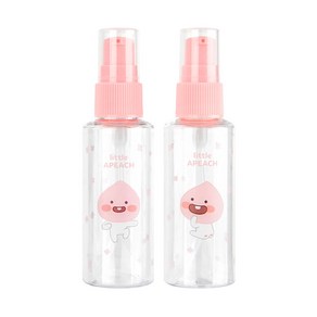 카카오프렌즈 리틀프렌즈 펌프용기 60ml 2개 1세트_리틀어피치 스프레이공병 화장품케이스 여행용 휴대용