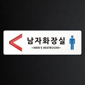 루리앤메리 크림 방향 표지판 002 남자화장실 A SIZE 주문제작형 안내판, 왼쪽 방향