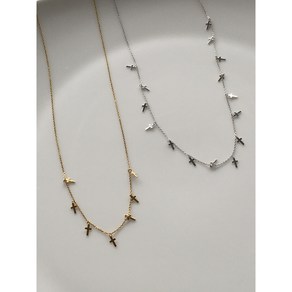 오드 크로스 목걸이 Odd Coss Necklace (Silve 925 x 18k gold plated: 십자가목걸이 초커 목걸이 은목걸이 실버목걸이 은목걸이 레이어드)