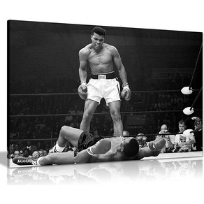 노 브랜드 Panthe Pint Canvas Wall At in Black & White 아름다운 거실 알리 액자 그림 품질 권투 사진 Muhammad Ali Knock Out Atwok Pints fo Special Octasions, no fame