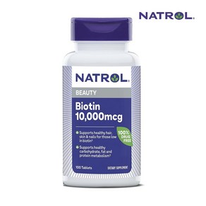 나트롤 비오틴 고강도 10 000mcg 100정/ Natol Biotin Beauty 10 000mcg 100 Count, 1개