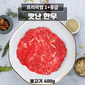 [국내산 1+등급 한우 불고기] 신선 그대로 냉동 포장 맛난한우, 1개, 400g