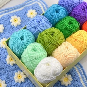 케일 뜨개질 실 면뜨개실 코바늘실 소품 인형 만들기용, WOOLER YARN, 1개, 11노랑 WOOLER YARN