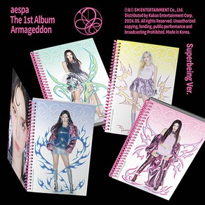 [aespa] 에스파 1집 슈퍼빙 버전 4종 세트 Armageddon (Superbeing Ver.) / 포토카드 4종+접지포스터 4종+엽서 20종+스티커 4종+포토북 4종