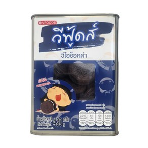 태국 VFOODS 블랙 초콜릿향 쿠키 430g 과자 간식 스낵 / Black Cookies with White Cream