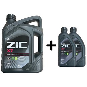 ZIC X7 5W30 SP 4L 1개 +1L 2개 가솔린 엔진오일, 지크 X7 5W30 4L 1개+1L@2개@@