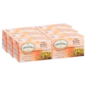 Twinings of London Pue Rooibos Hebal Red Tea Bags 트와이닝 퓨어 루이보스 허브 레드티 20개입 6팩, 40g, 6개