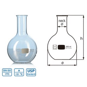 평바닥플라스크 넓적바닥플라스크 Duan Flat Bottom Flask 평저플라스크, 100ml 1개, 1개