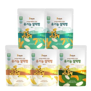 키우키우 유기농 쌀과자 떡뻥, 5개, 25g, 떡뻥 혼합