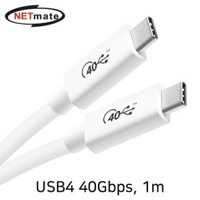 NETmate NM-UC401W USB4 Gec3 40Gbps 케이블 1m 흰색, 1개