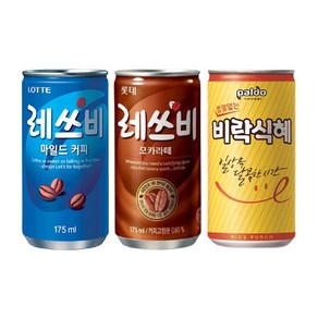 [안녕골목마켓] 레쓰비마일드8개+레쓰비모카라떼8개+밥알없는식혜8개, 175ml, 1세트