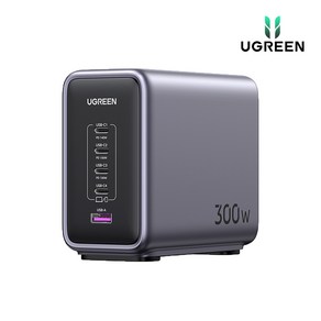 유그린 총 300W 고출력 5포트 GaN PPS C타입 USB 충전기 PD 멀티 고속 충전기