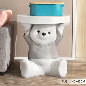 인테리어 저금통 대형 장식 거실 폭력곰 입구 오브제 78CM 개업 매장 식당 100CM, 만세곰  트레이 세트 - 그레이 (높이 45cm), 1개