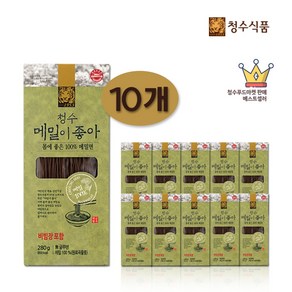 청수 메밀이 좋아 (비빔장포함) 280g x10개(1BOX)메밀면100%, 1개, 2800g