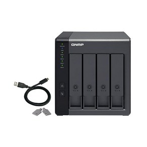 QNAP TR-004-44W-US 4베이 DAS (USB 타입-C) 12TB 저장 용량 사전 구성된 RAID 5 WD 레드 플러스 HDD 번들, Diskless_2 Bay, 1개