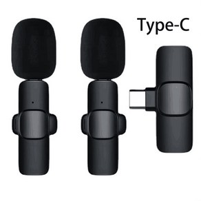 무선 블루투스 넥밴드 마이크 노이즈 캔슬링 믹스 아웃도어 라이브 마이크 방송용, 2개, TYPE-C