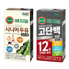 부모님 간식 간편식 정식품 베지밀 시니어두유 고단백 검은콩 기획구성 190ml(16+16), 190ml, 32개