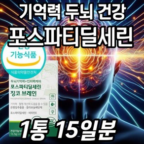 브레인 뇌 건강 포스파티딜세린 징코 기억력 인지력 개선 비타민이 영양제 포스타디딜세린 ps 포스파디딜세린 두뇌 메모리 케어 징코빌로바 노인 시니어 추천, 1개