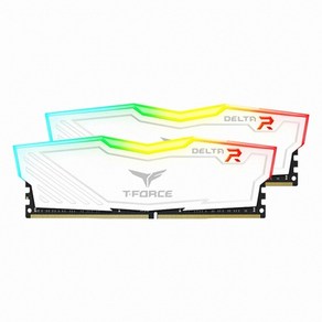 팀그룹 T-Foce DDR4 8G CL16 Delta 데스크탑용 PC4-25600 RGB 화이트 서린 2p, 2개