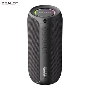 ZEALOT S49 휴대용 블루투스 스피커 강력한 사운드 박스 베이스 부스트 듀얼 페어링 TF TWS USB 20W IPX7 방수, 1)Black, 01 Black, 1개