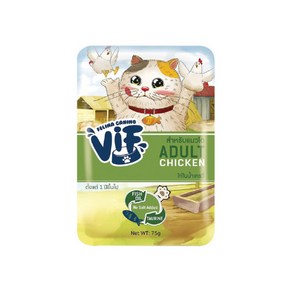 VIF 고양이 어덜트 습식 파우치 간식, 혼합맛(닭고기/그레이비), 75g, 24개