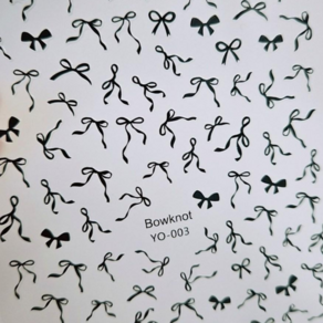 고네일 / 웨이브 리본 스티커 (YO003) 택1 리본네일 스티커 셀프네일, 1개, 블랙