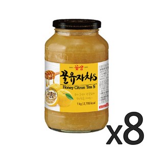 꽃샘 꿀유자차s 1kg 유자청 전통차 과일청 꽃샘유자, 8개, 1개입