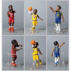 NBA 농구 선수 13cm 3종 피규어 집들이선물 소장용 애니메이션 인테리어 장식, 레드 유니폼, 1개