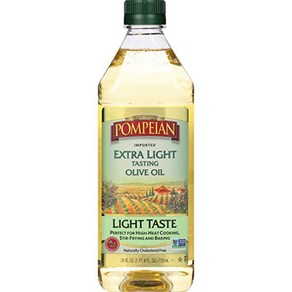 Pompeian Exta Light Tasting Olive Oil 24 Ounce 폼페이 엑스트라 라이트 테이스팅 올리브 오일 24온스, 1개, 750ml