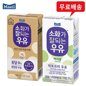 매일 소화가잘되는우유 락토프리(미숫가루6+저지방6)무배, 190ml, 1세트