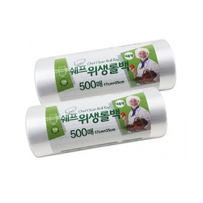 [AQB_0025892] 쉐프 롤백 미니 17 x 25cm 500매 - 10개 업소용롤비닐 롤비닐 주방비닐 비닐롤백 주방용롤백, 미니(XS), 500개입