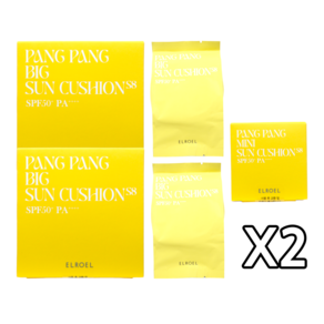 [모바일] 24년 최신상 엘로엘 팡팡 빅 선쿠션 본품 25g x 4개 + 리필 25g x 4개 + 미니 8g 2개, 1개
