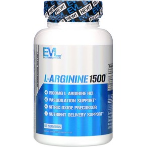 EVLution Nutrition L-알지닌 1500 캡슐 100정