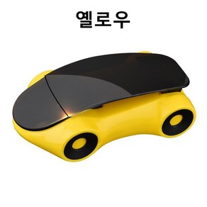 온비즈 차량용 자동차모양 폰거치대 대시보드 부착형 인테리어 소품 360도 회전, 옐로우, 1개