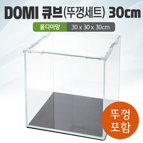 DOMI 30 큐브 수조 (뚜껑포함 올디아망) (30x30x30)+우레탄매트서비스, 1개