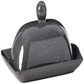 Boston Waehouse Specklewae Butte Dish with Lid Chacoal 보스턴 웨어하우스 스펙클웨어 버터 접시(뚜껑 포함) 숯, 1개