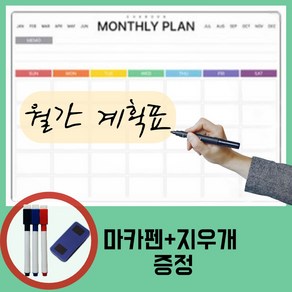 글로랴 냉장고 보드 / 달력 / 식단표 / 주간 스케줄 / 메모장 자석 보드, 컬러 먼슬리