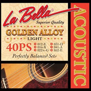 라벨라 LA BELLA 어쿠스틱기타 스트링 기타줄 40PS 012-052 LIGHT GOLDEN ALLOY, 1개