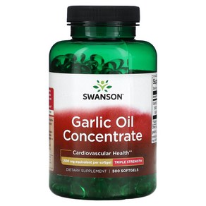 Swanson 스완슨 마늘 오일 농축 1500mg 500 소프트젤, 1개, 500정