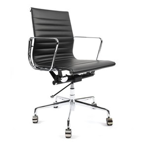 휘게 임스체어 eames chai 사무실 디자인 컴퓨터 고급 1인용 사무용 오피스 의자 디자이너 명품 가죽 인테리어 EA117, 인조가죽(PU) - 블랙, 1개