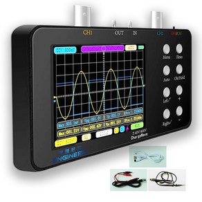 HAPPYSOOP 2채널 휴대용 오실로스코프 소형 멀티 50M 샘플링 미니 디지털 전류