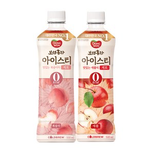 [동원] 보성홍차 아이스티 제로 복숭아 500ml + 애플 500ml, 24개