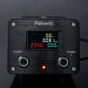 오디오멀티탭 Palivens P20 오디오 전용 콘센트 전원 소켓, 4디스플레이LED업그레이드버전(검은색), 1개