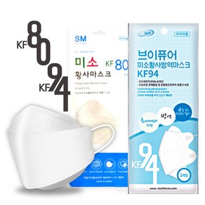 미세먼지 황사 방역 비말차단 마스크 KF80 KF94 KFAD 새부리형 일회용 덴탈 국산, 4.SM공산품부직포마스크(성인용), 1개