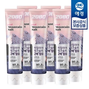 2080 핑크솔트 마운틴 퓨어 플러스 치약, 150g, 6개