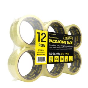 [TENDO] 텐도 프리미엄 투명테이프 24mm X 30m 12개 세트 / 문구용 하프 테이프