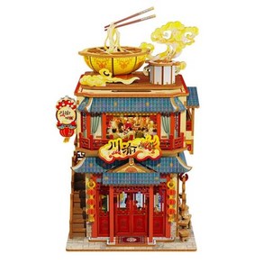 책꽂이미니어처 BOOK NOOK ROLIFE DIY 목재 타임 북 스토어 빌딩 도시 스트리트 3D 조립 인형 데스크탑 친구 선물, 4.TQ656