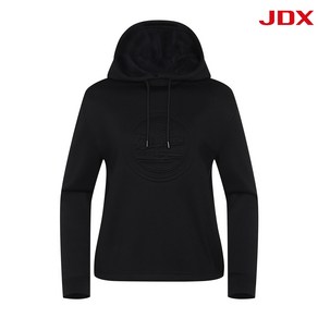 [[JDX] NC 일산] 여성 JDX 엠보프린트 밍크 기모 후드 티셔츠 X2TLV84460BK